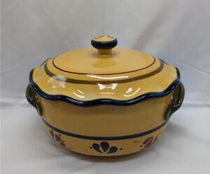 Celebrating Home Stoneware Collection 3Qt Bean Pot Casserole Dish Kitchen Decor